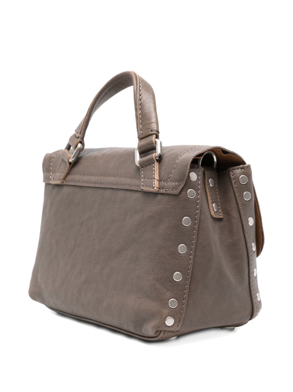 Zanellato Postina Baby Tabacco Leather Handbag Grey