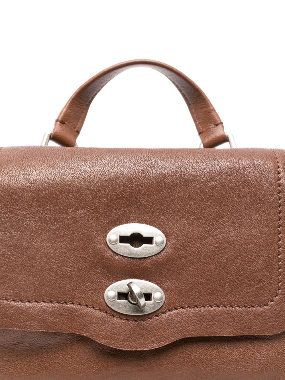 Zanellato Postina Baby Leather Top Handle Bag Brown