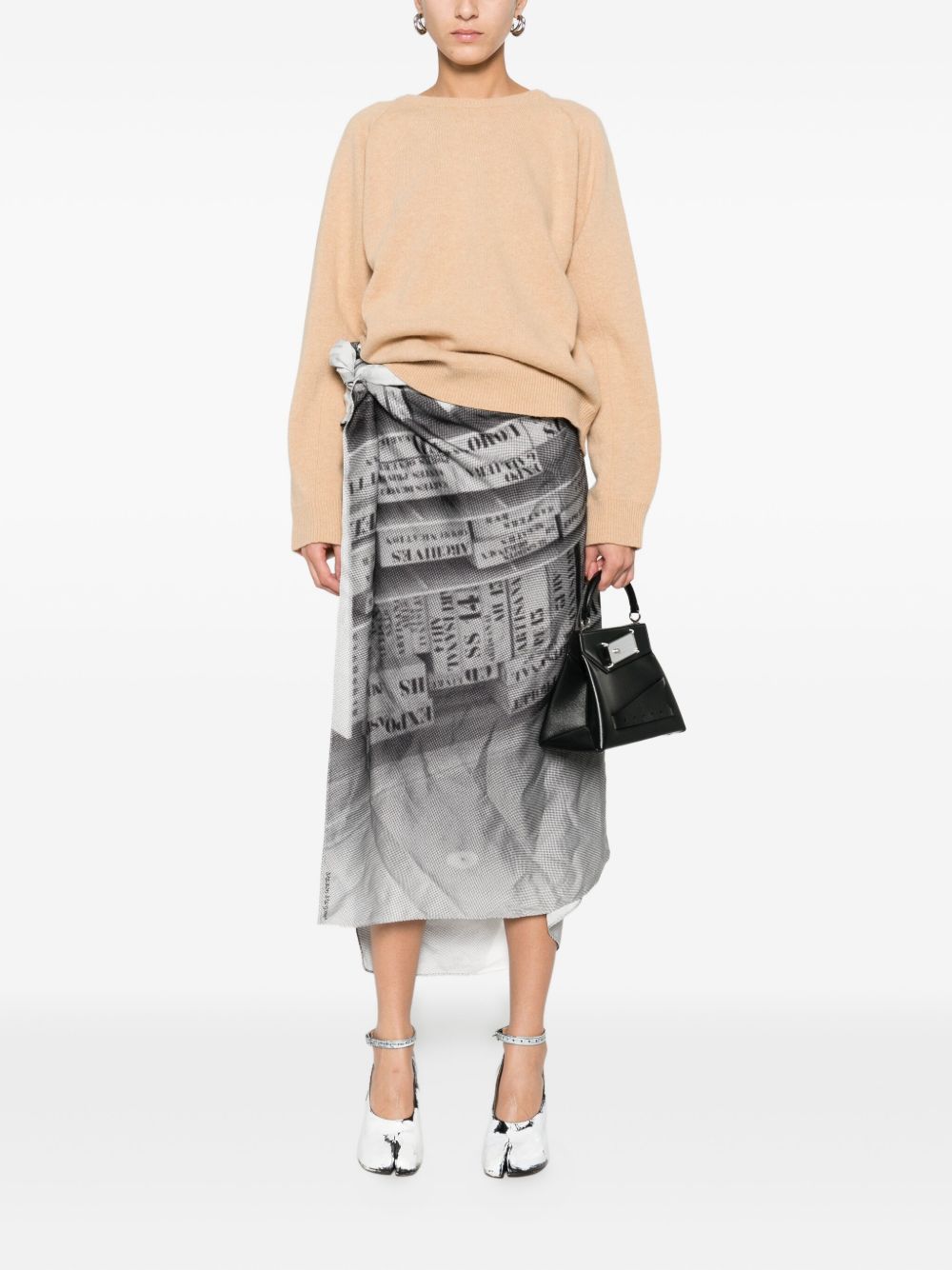 Maison Margiela Crewneck Wool Fine Knit Sweater Camel