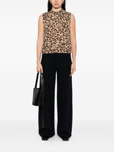 Semicouture Leopard-Print Wool-Cashmere Cropped Vest Brown