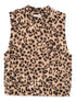 Semicouture Leopard-Print Wool-Cashmere Cropped Vest Brown