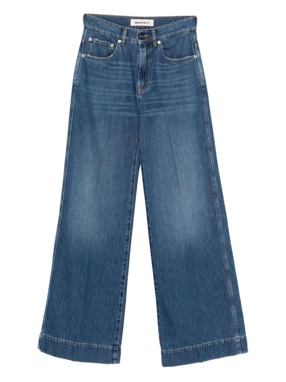 Semicouture Hayley Wide-Leg Blue Denim Jeans Blue
