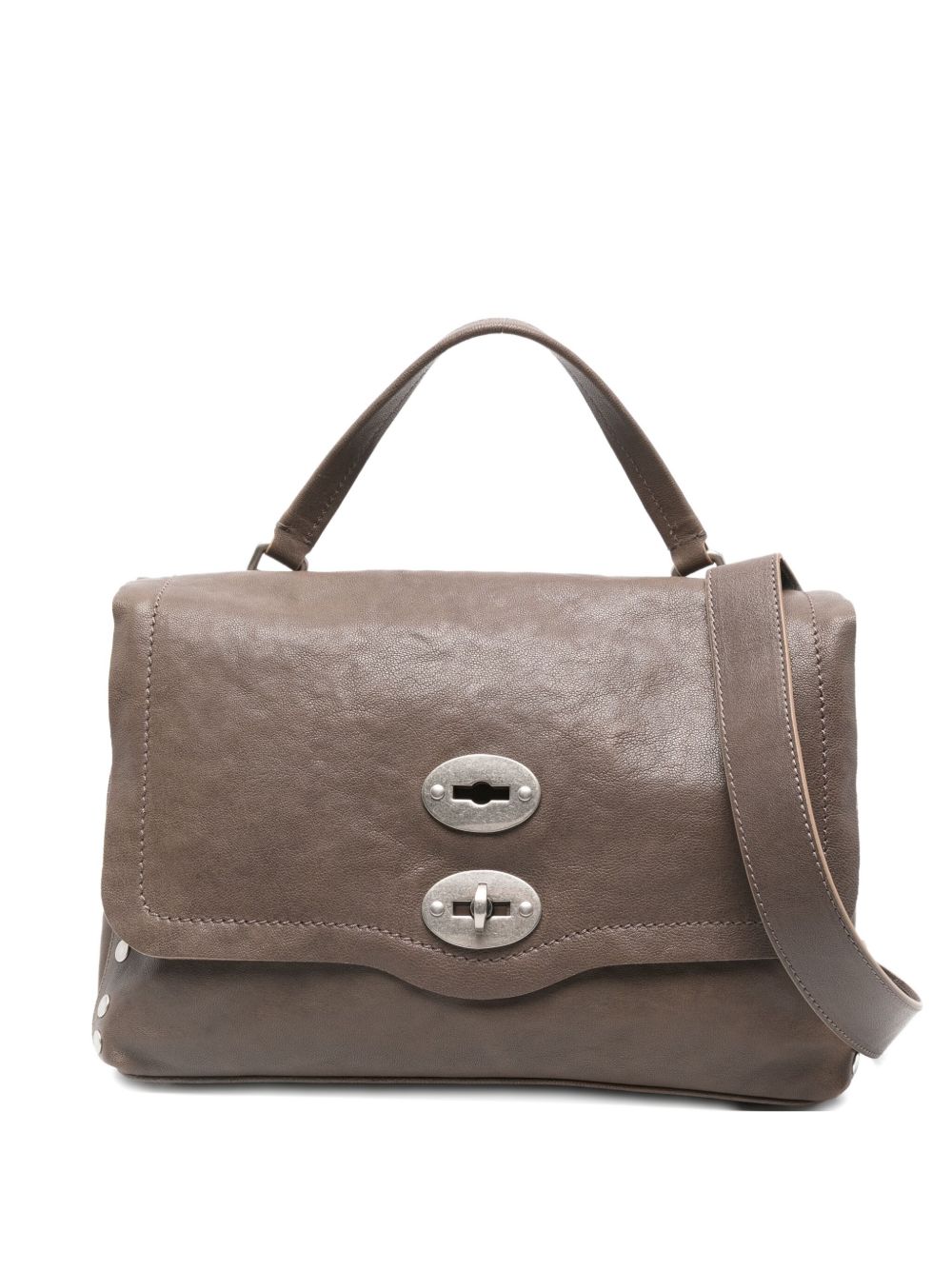 Zanellato Postina Baby Leather Top Handle Bag Grey
