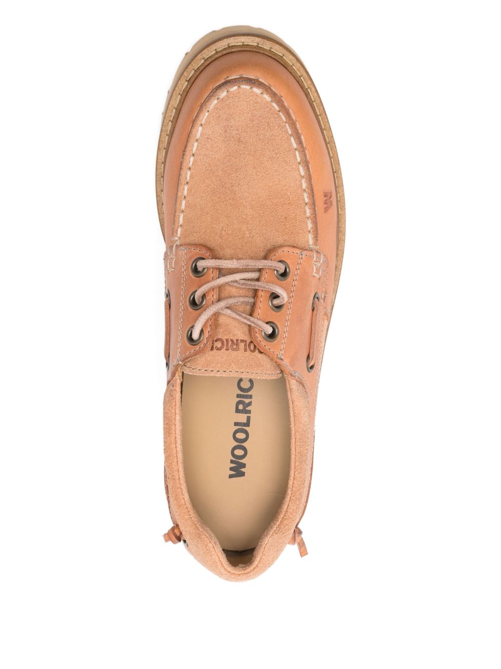 Woolrich Flat Leather Moccasin Boat Shoes Camel camel