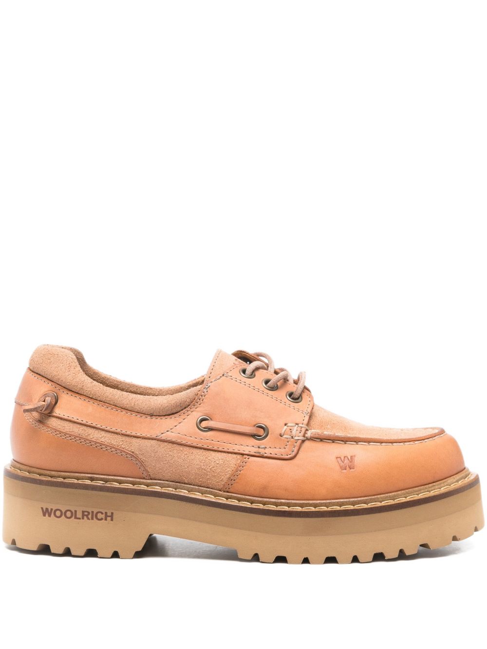 Woolrich Flat Leather Moccasin Boat Shoes Camel camel