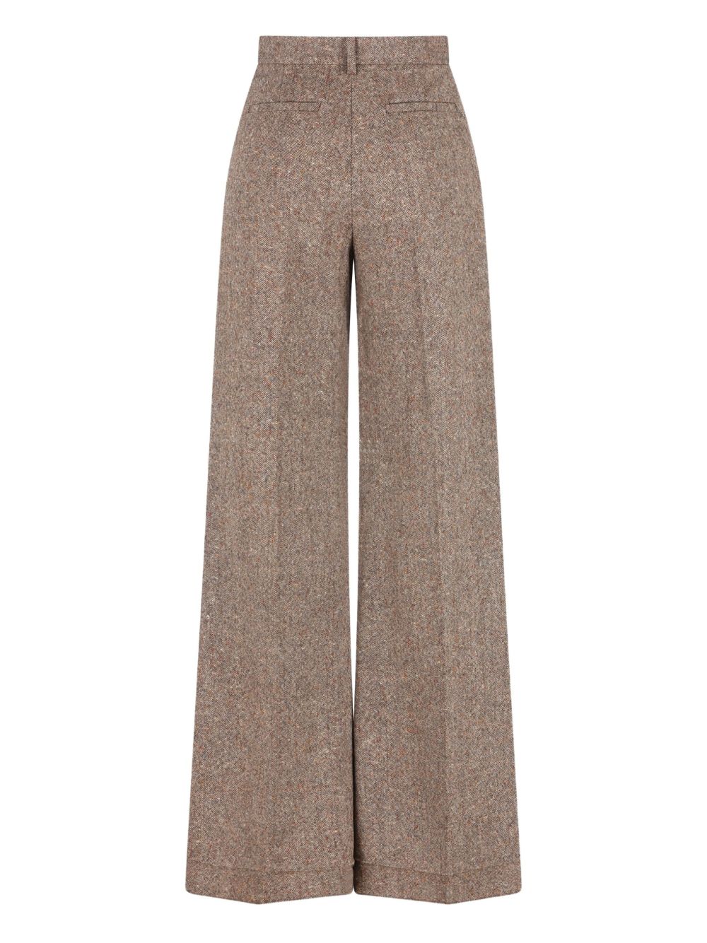 Valentino High-Rise Wool Trousers Light Brown