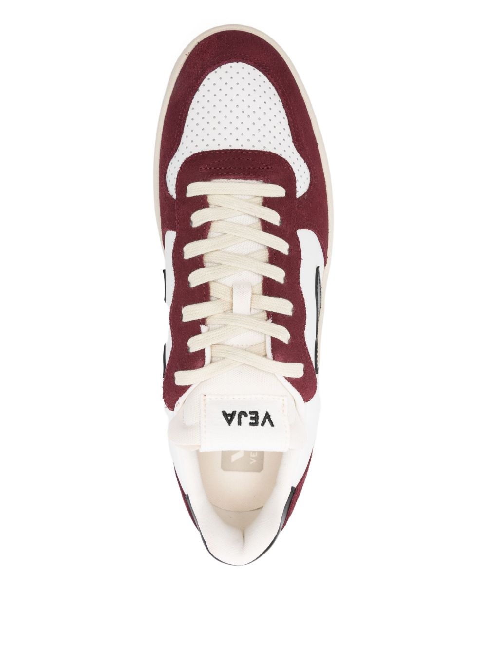 Veja V-10 Low-Top Perforated Leather Sneakers Red