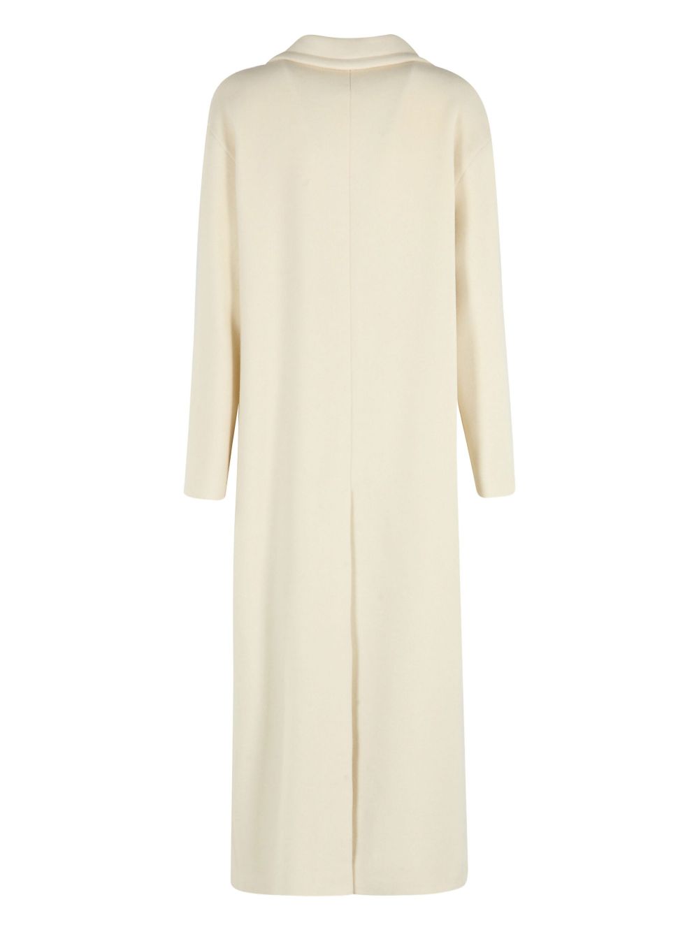 Tagliatore Single-Breasted Long Alpaca Wool Coat Cream