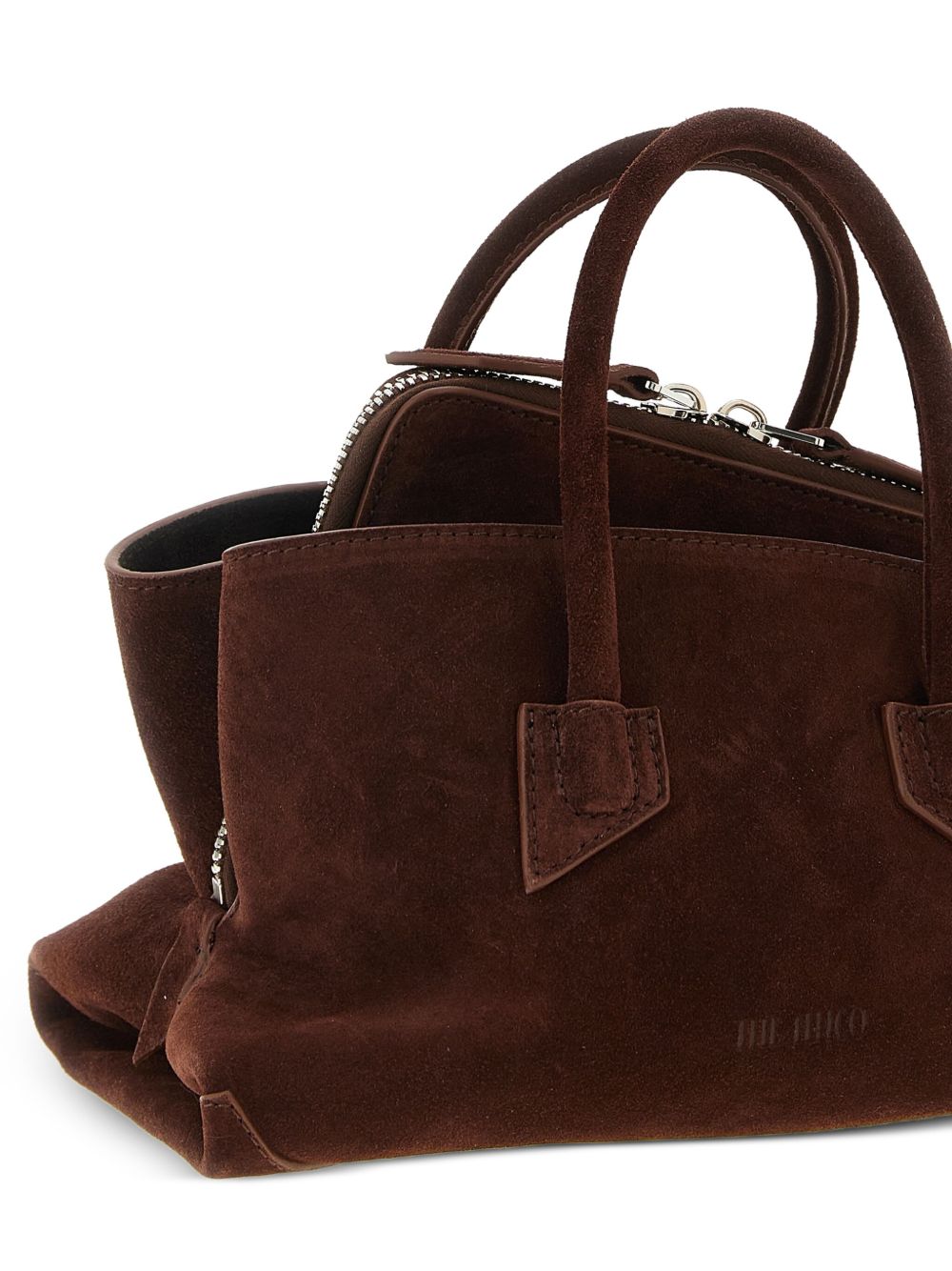 The Attico Mini La Passeggiata Suede Tote Bag Leather Brown
