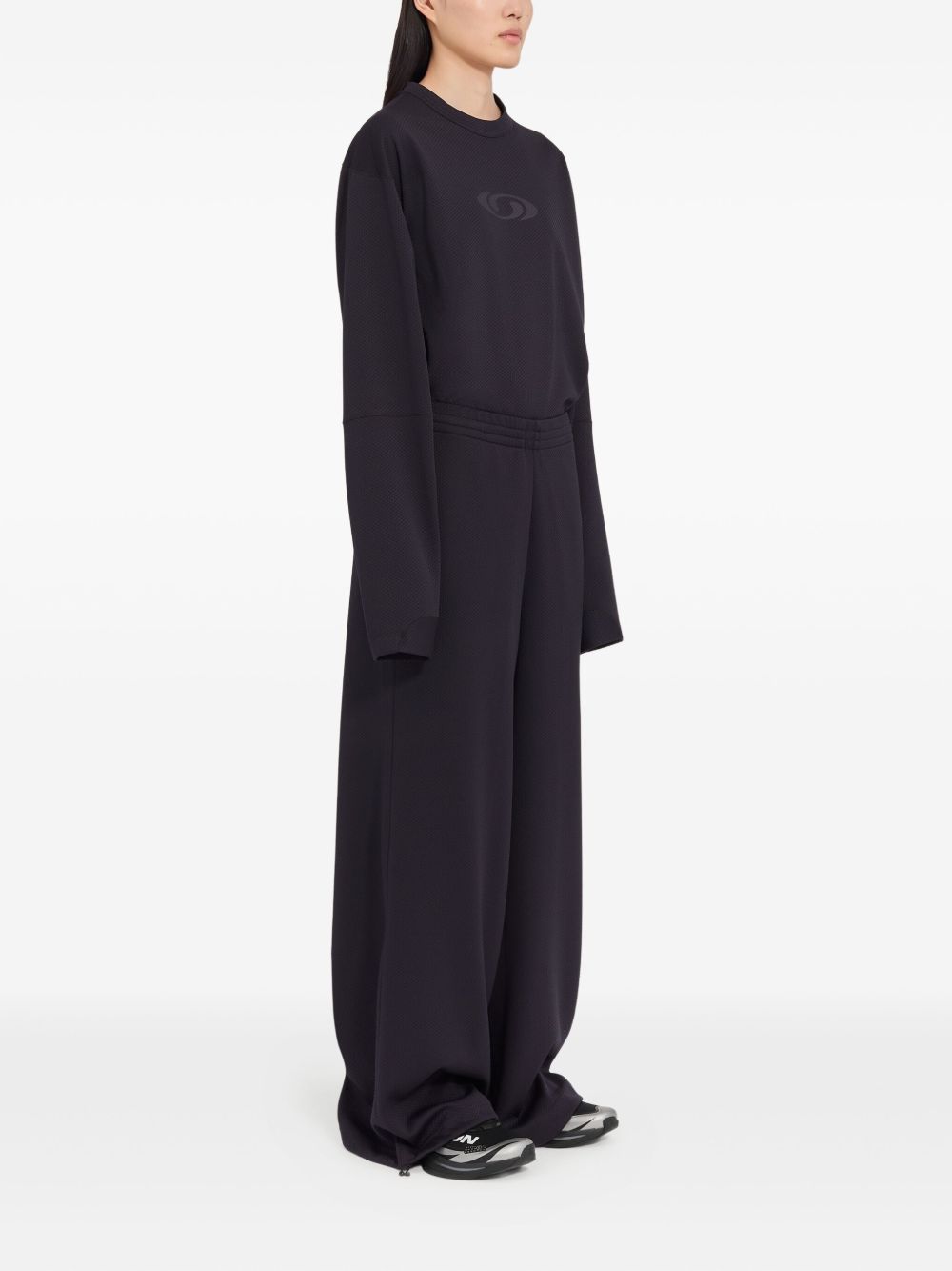 MM6 Maison Margiela Wide-Leg Drawstring Waist Trousers Black black