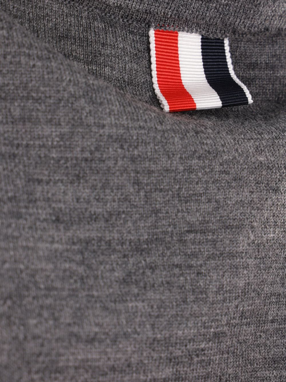 Thom Browne Virgin Wool Polo Shirt with Logo Patch Grey