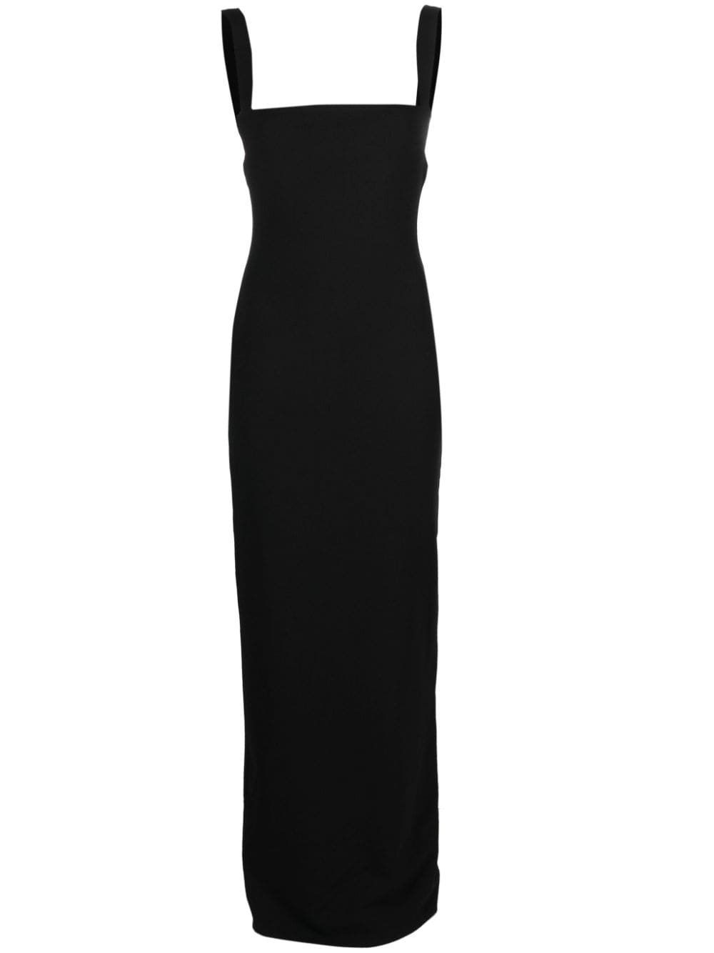 Solace London Joni Stretch-Crepe Square-Neck Maxi Dress Black