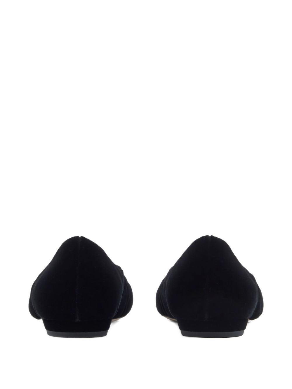 Emporio Armani Flat Velvet Point-Toe Flats Black