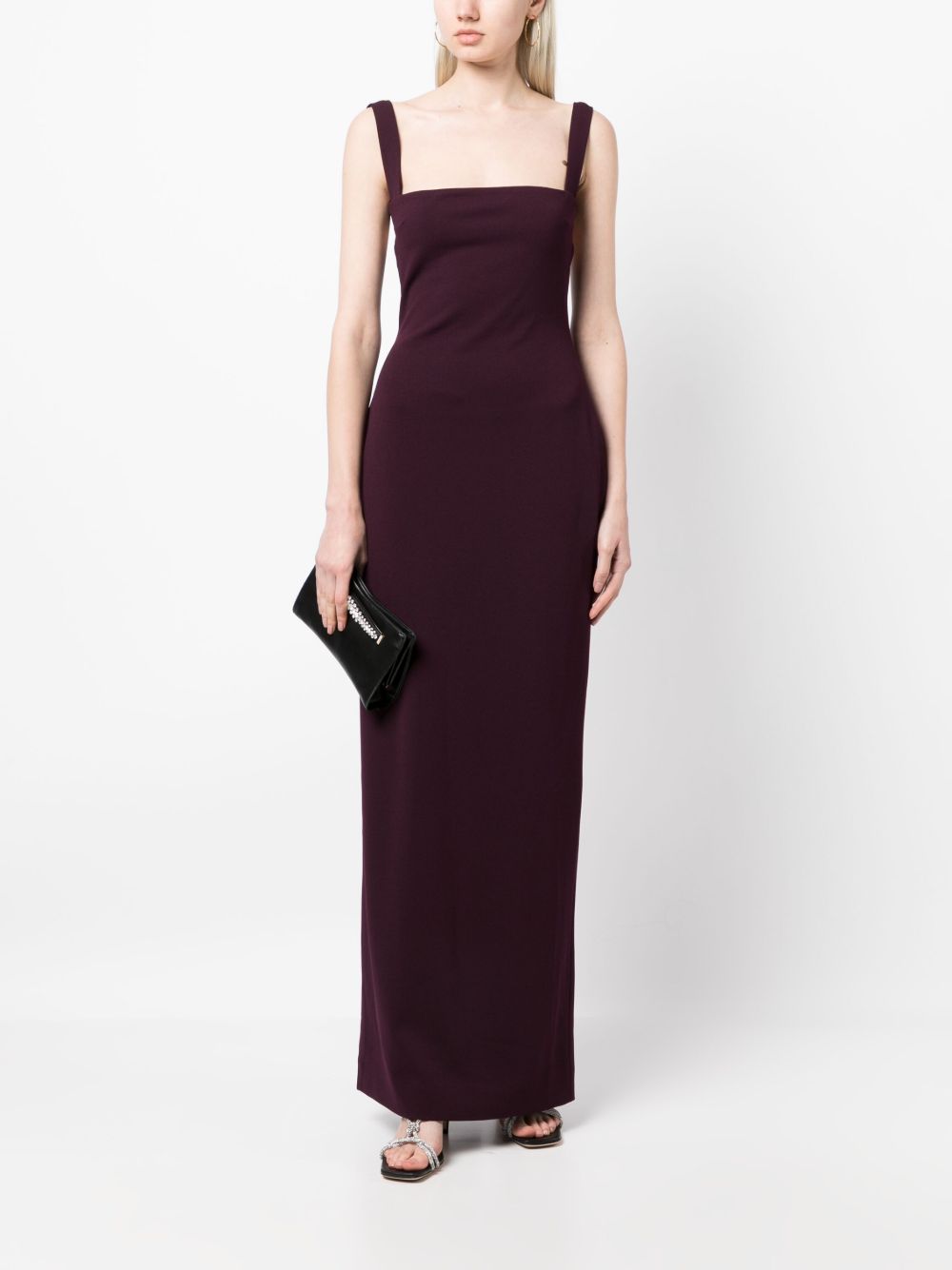 Solace London Joni Square-Neck Floor-Length Maxi Dress Purple
