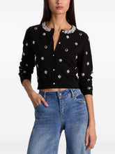 Alice + Olivia Embellished Collar Wool Cardigan Black