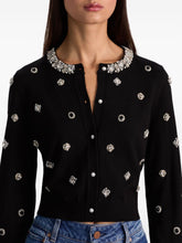 Alice + Olivia Embellished Collar Wool Cardigan Black