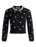 Alice + Olivia Embellished Collar Wool Cardigan Black