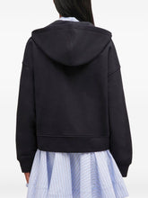 Ganni Organic Cotton Zipped Hoodie in Black Black