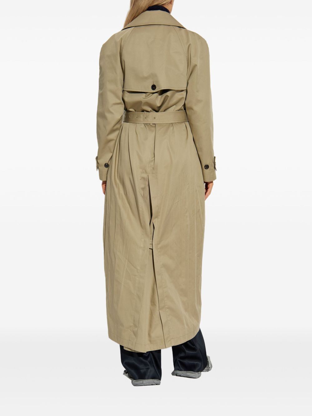 Balenciaga Double-Breasted Belted Trench Coat Beige Beige