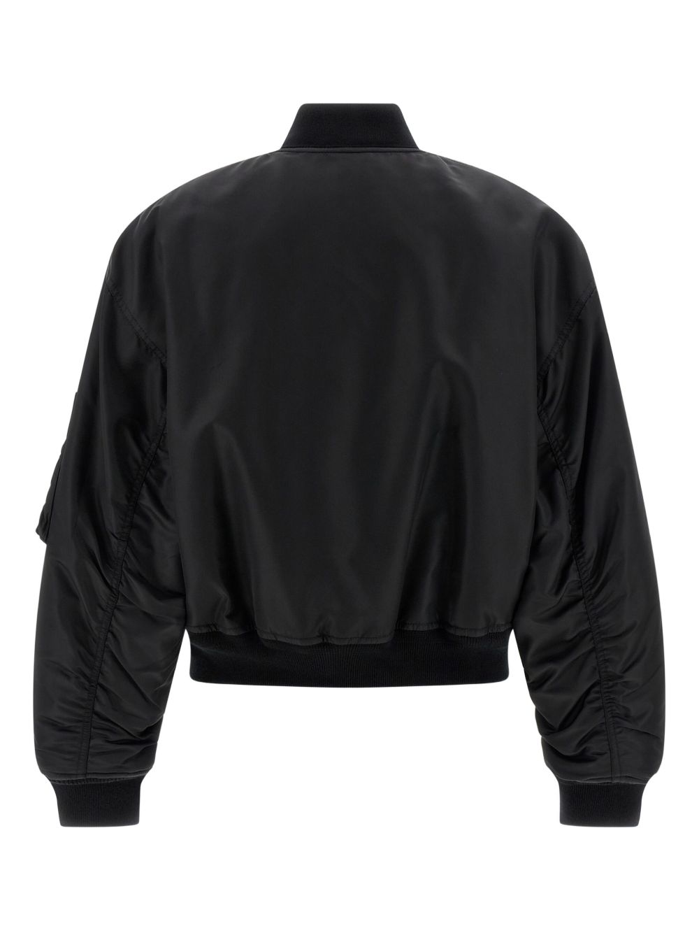 Balenciaga Padded Recycled Nylon Bomber Jacket Black Black