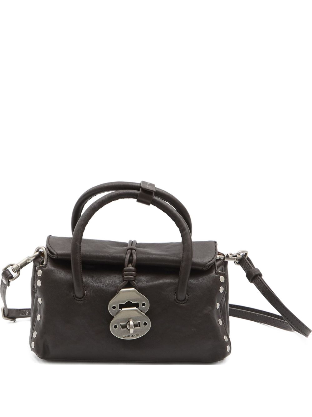 Zanellato Dotta Baby Lambskin Leather Handbag Brown brown