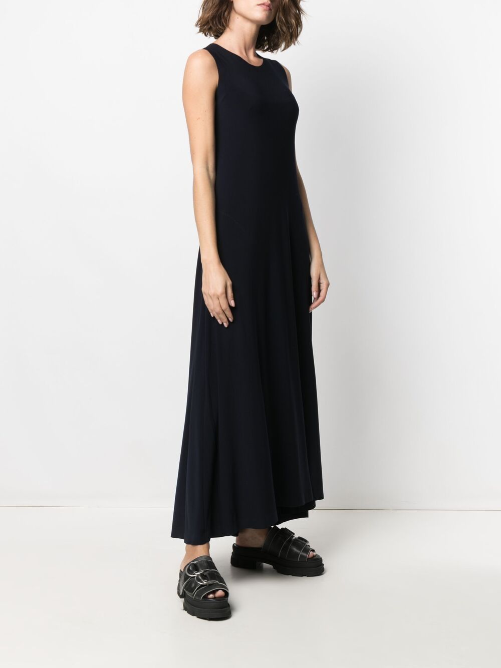 Norma Kamali Sleeveless Long Dress in Blue