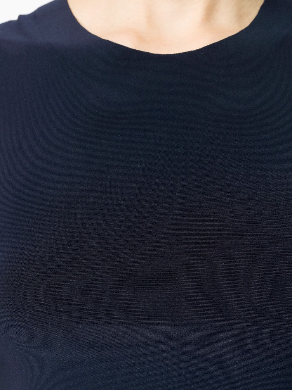 Norma Kamali Sleeveless Stretch Crewneck Top Blue