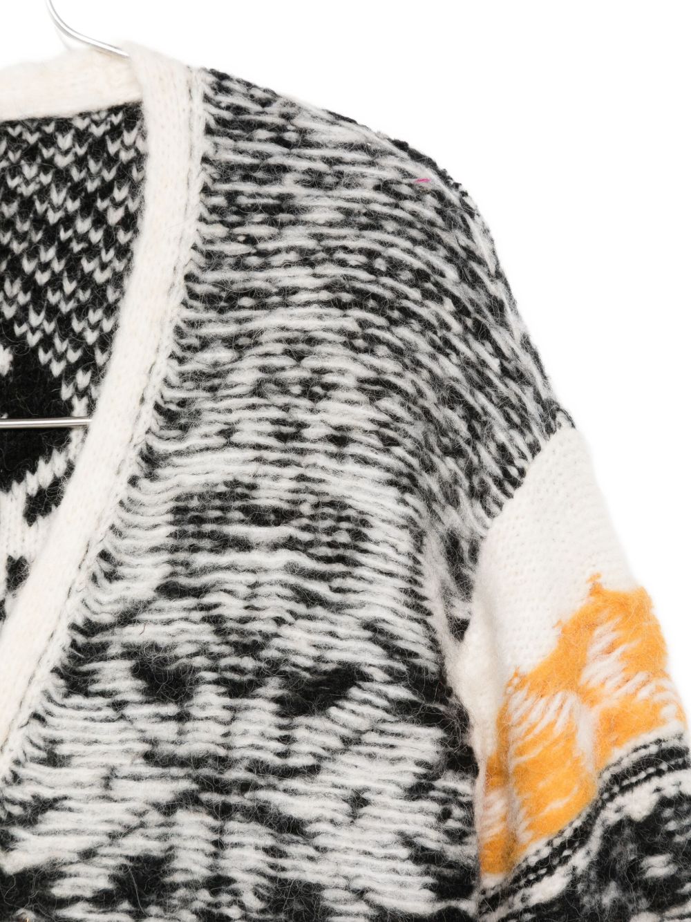 Semicouture Patterned Jacquard Wool Blend Cardigan Multicolour Multicolour