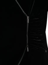 Emporio Armani Velvet Effect Black Blazer Jacket with Zip Fastening Black