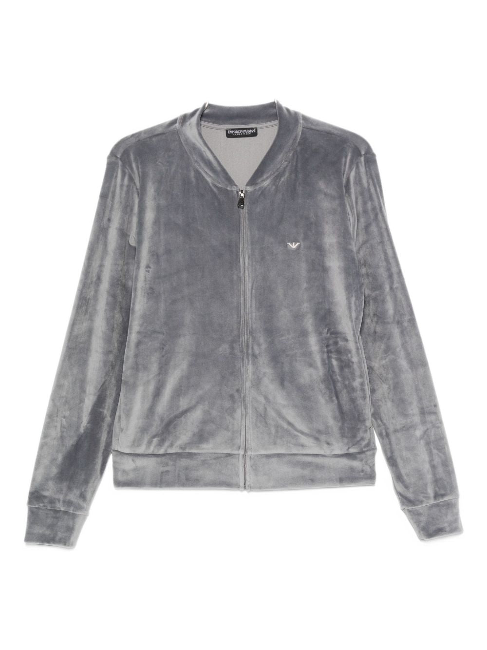 Emporio Armani Logo-Detailed Zip-Up Grey Sweater Grey