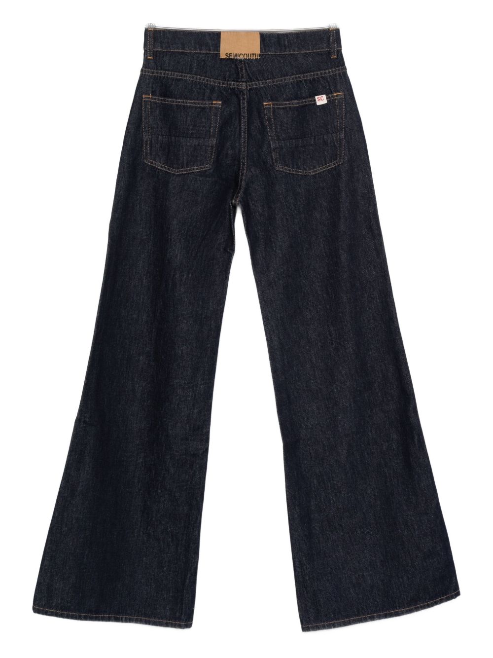 Semicouture High-Rise Straight-Leg Jeans Grey