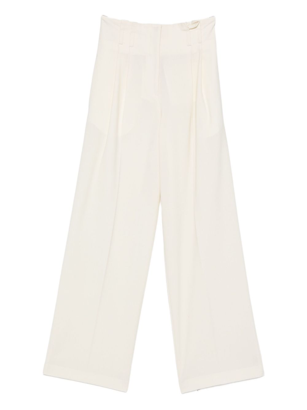 Semicouture Panelled Wool-Blend White Trousers White