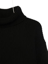 Semicouture Roll Neck Ribbed-Knit Wool Sweater Black