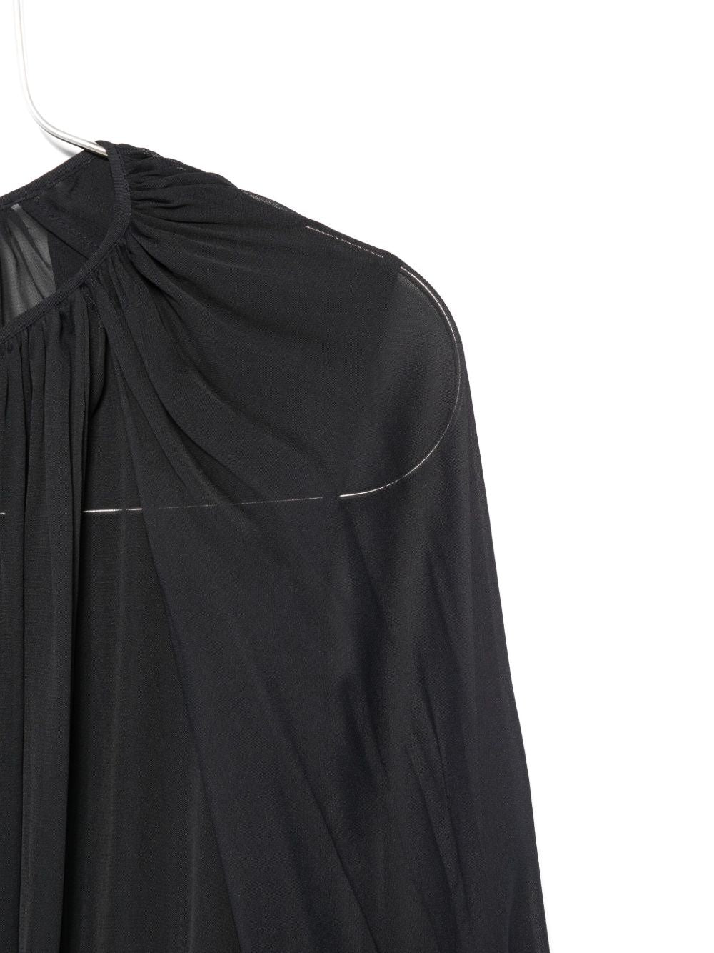 Semicouture Grey Semi-Sheer Silk Shirt with Buttoned Cuffs Grey