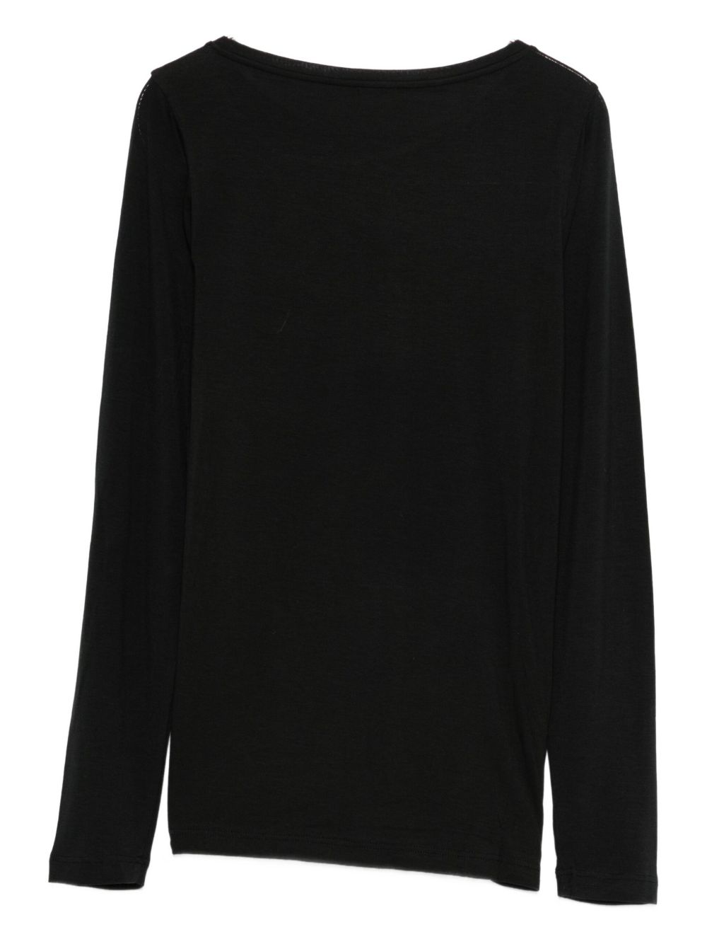 Emporio Armani Long Sleeve Black Logo Top Black