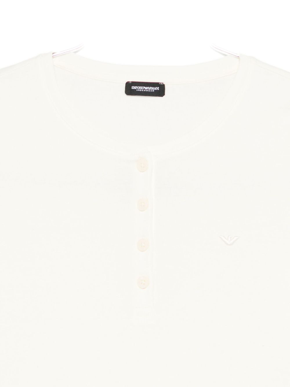 Emporio Armani Long-Sleeve Cotton Logo Top Powder