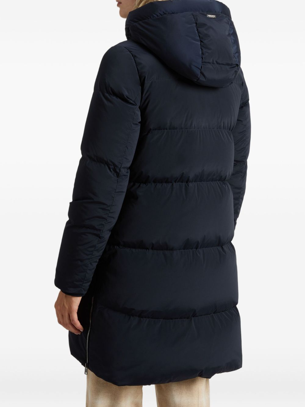 Woolrich Kelly Long Quilted Down Jacket Blue