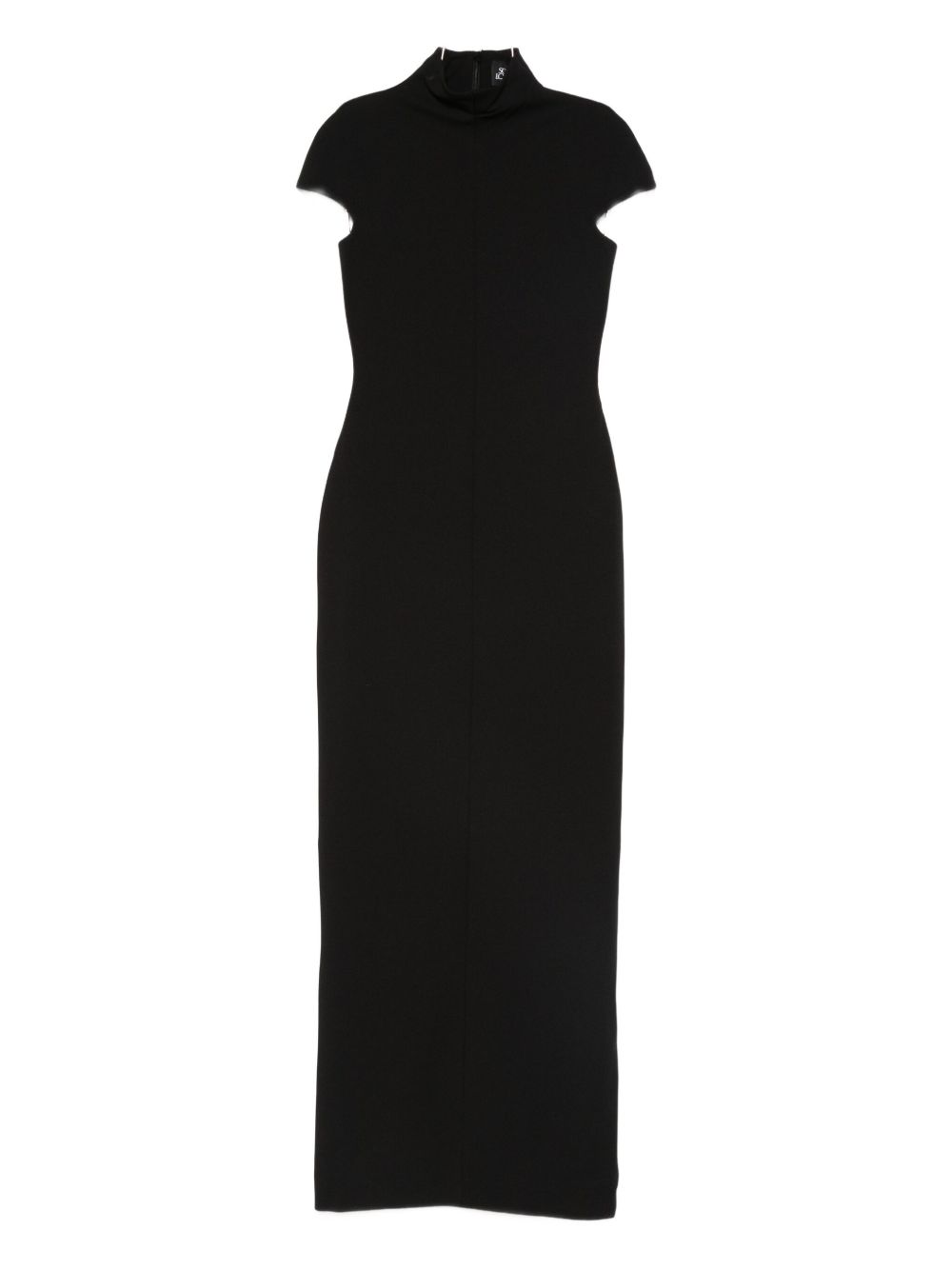 Solace London High Neck Short Sleeve Maxi Dress Black Black