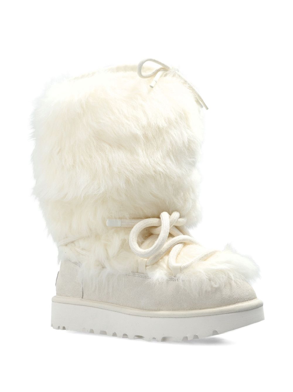 Ugg Australia Esmee Shearling-Trim Lace-Up Boots White