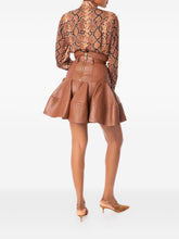 Zimmermann Leather Mini Skirt in Leather Brown
