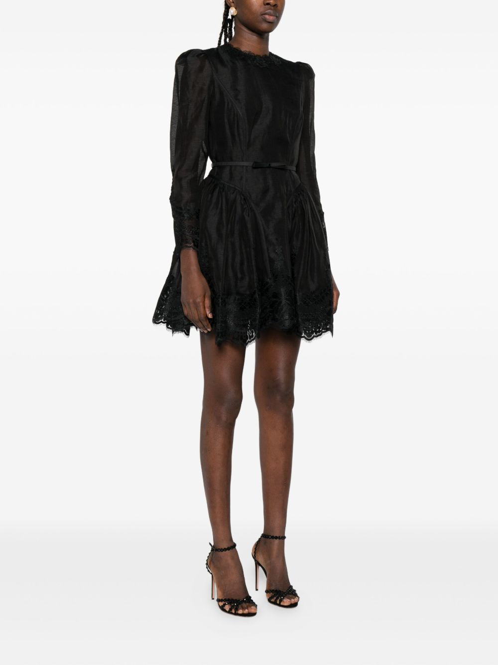 Zimmermann Long Black Linen-Silk Dress Black
