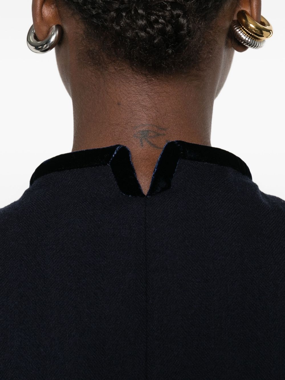 Emporio Armani Cropped Wool Blazer Jacket Blue