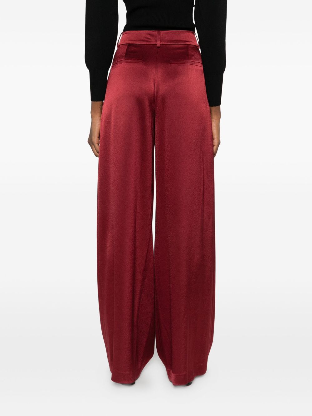 Alice + Olivia Straight-Leg Wool-Blend Trousers Bordeaux Bordeaux