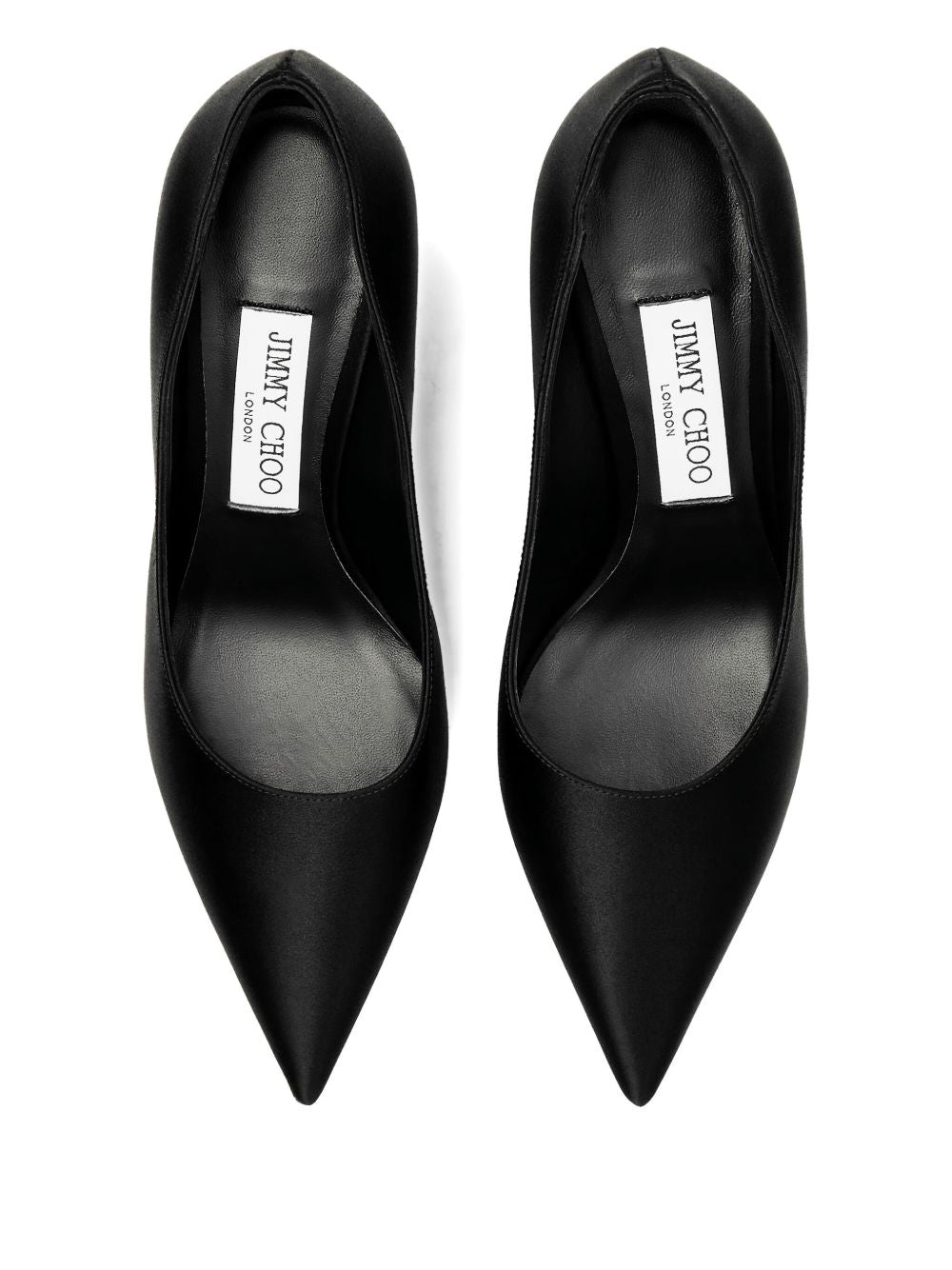Jimmy Choo Love 85mm Pointed Toe Leather and Textile Pumps Black Black