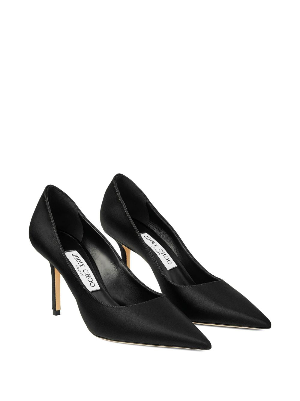 Jimmy Choo Love 85mm Pointed Toe Leather and Textile Pumps Black Black
