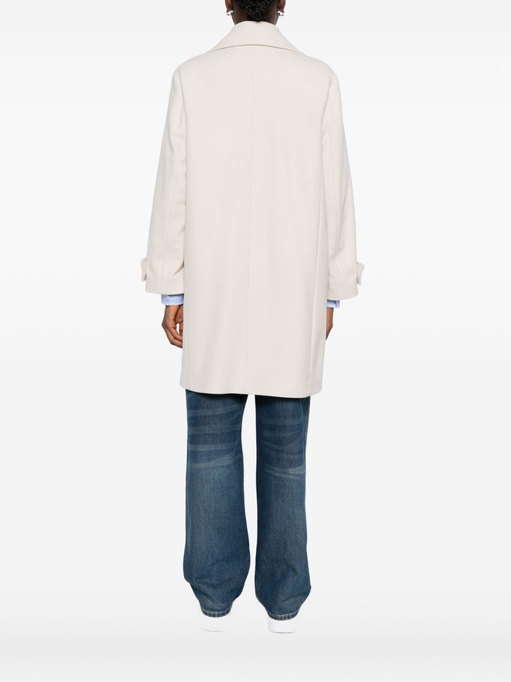Paul Smith Double-Breasted Wool-Cashmere Coat White