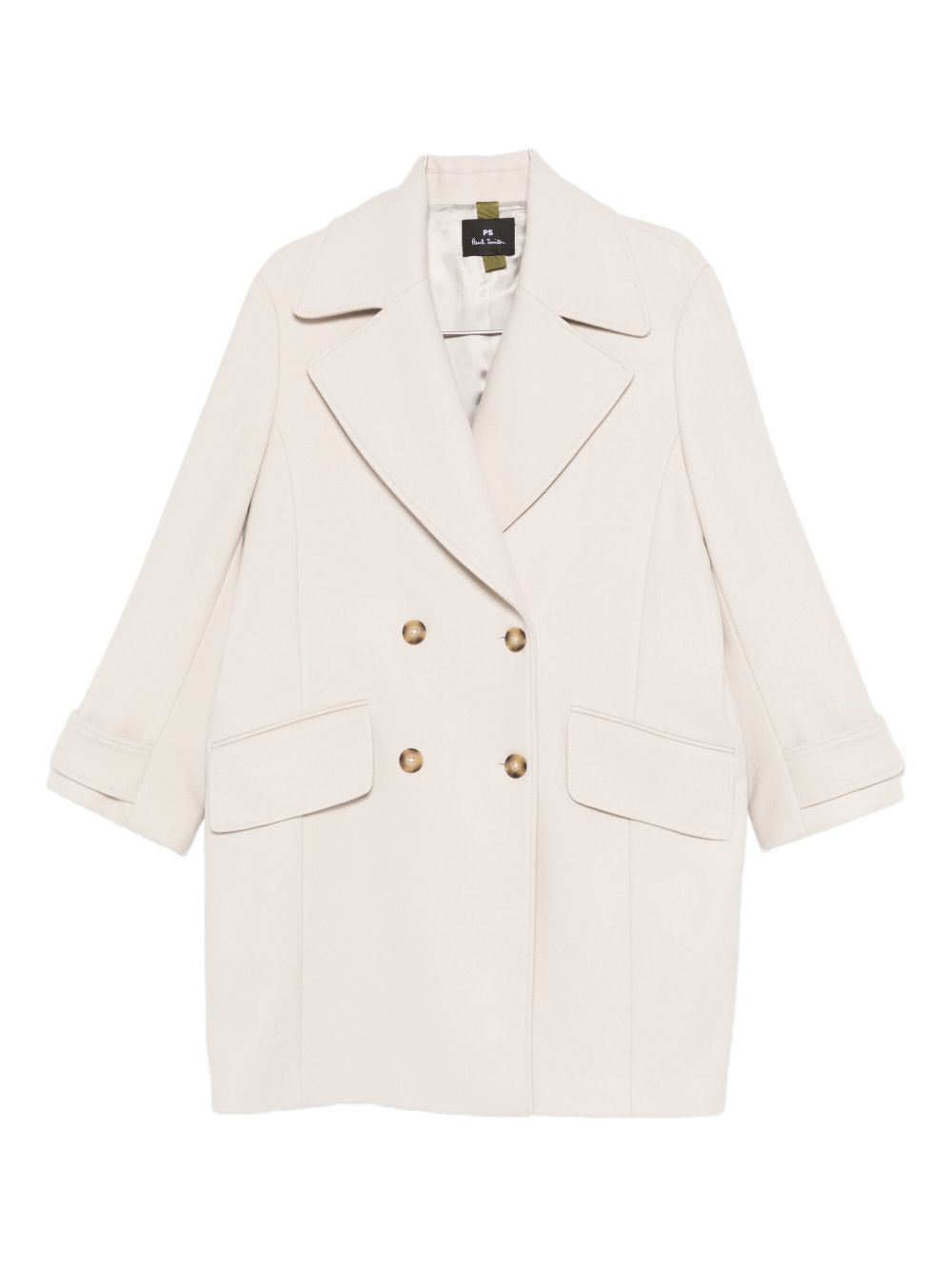 Paul Smith Double-Breasted Wool-Cashmere Coat White