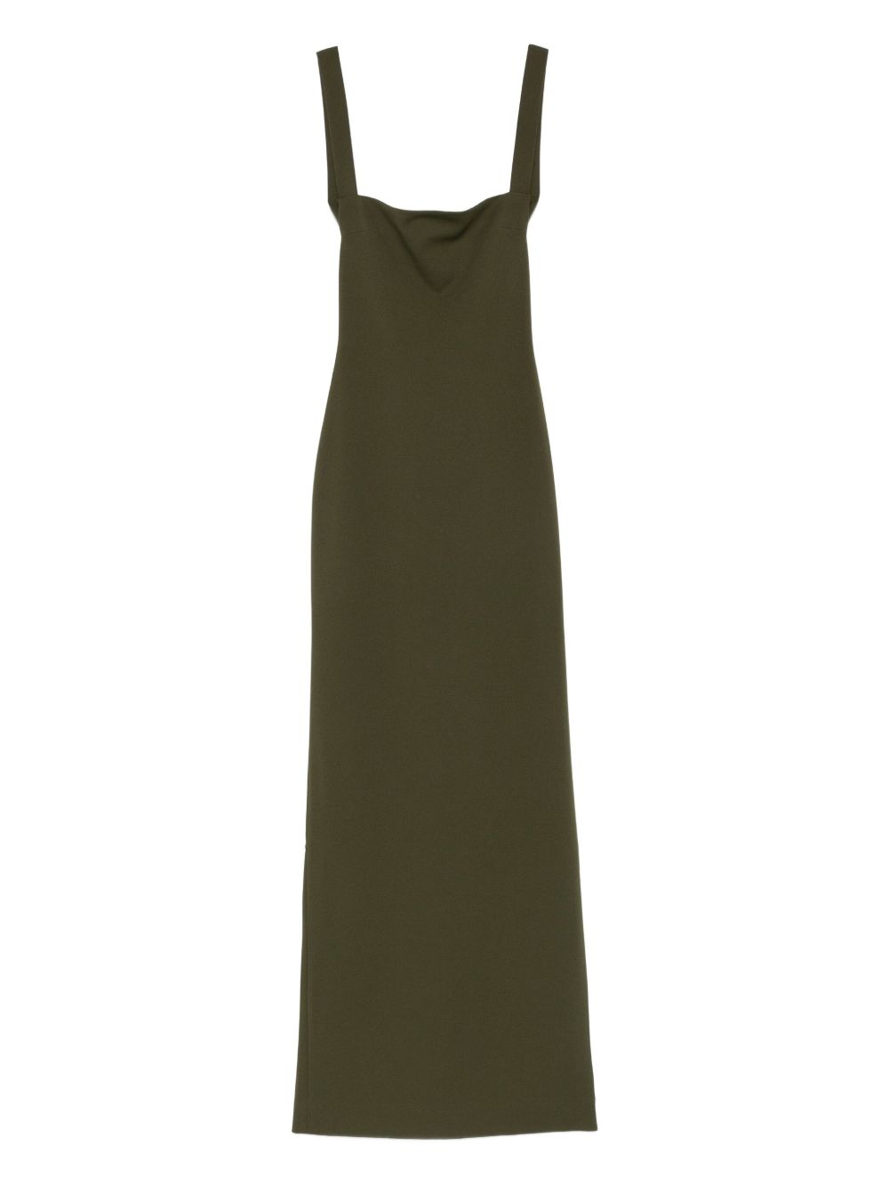 Solace London Joni Square-Neck Sleeveless Midi Dress Green