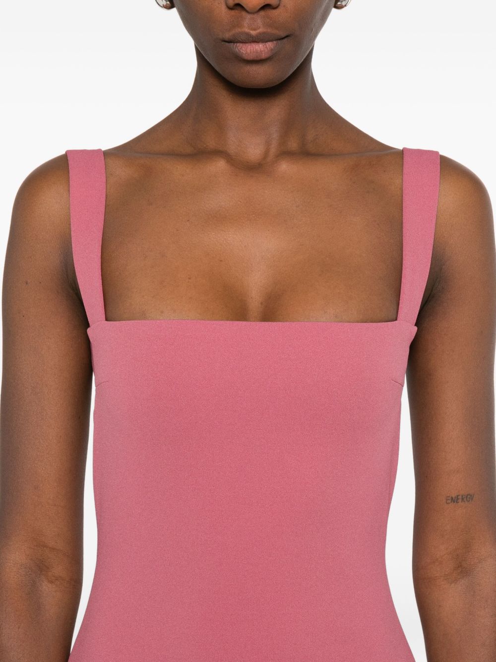 Solace London Joni Dark Pink Square Neck Sleeveless Maxi Dress Pink