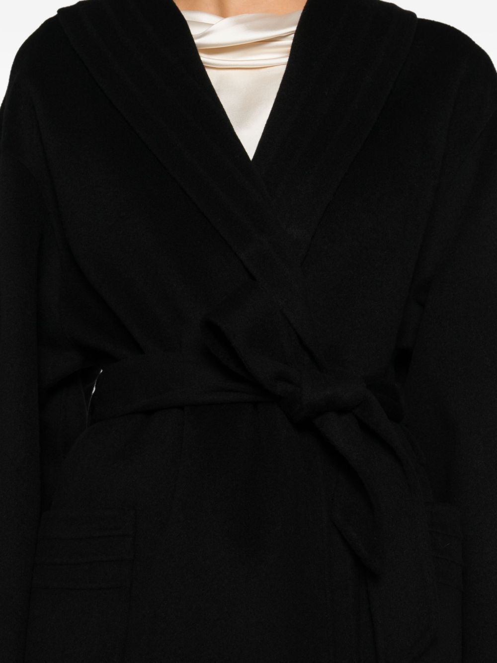 Emporio Armani Single-Breasted Cashmere-Virgin Wool Coat Black